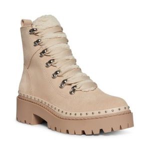 Steve Madden Rainier Lace Up Boot Sand Suede 7